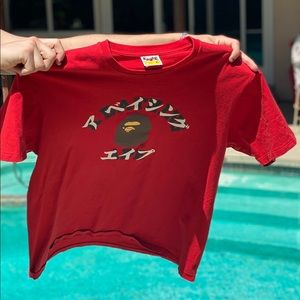 BAPE Katakana College Tee Red